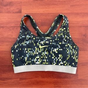 Nike Dri-FIT Sports Bra - Green Pattern - Size: S